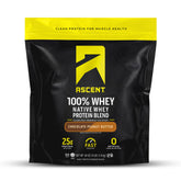 Ascent envase frontal del sabor chocolate peanut butter mostrando etiqueta clara y tamaño