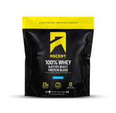 Ascent envase frontal del producto mostrando pureza y tamaño 4 lb