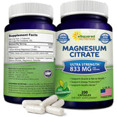 aSquared Nutrition frente de botella magnesio citrato, alta dosificación