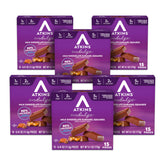 Atkins empaque frontal mostrando 6 cajas y diseño atractivo