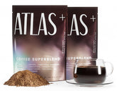 Atlas Coffee Club envase frontal del Superblend mostrando el diseño y porciones
