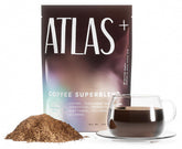 Atlas Coffee Club frente del paquete mostrando diseño y porciones