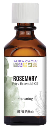 Aura Cacia botella frontal mostrando etiqueta clara y volumen ideal