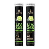 Auric Liv 365 envase frontal mostrando marca y cantidad, práctico para uso diario