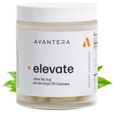 Avantera Elevate frasco frontal mostrando etiqueta clara y beneficio foco