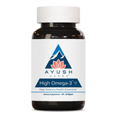 Ayush Herbs frontal del envase mostrando 60 cápsulas y beneficios