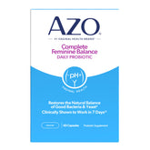 AZO frente del empaque mostrando la marca y beneficio para equilibrio vaginal