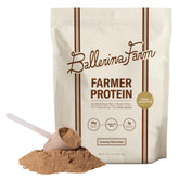 Ballerina Farm frente del empacado mostrando fórmula y raciones, fácil identificación