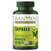 Banyan Botanicals envase frontal mostrando tabletas y beneficios