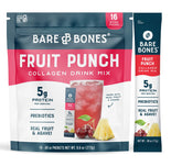 Bare Bones frente del empaque mostrando los sobres y el sabor Fruit Punch