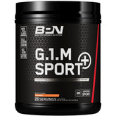 BARE PERFORMANCE NUTRITION envase frontal G.1.M Sport+ naranja mostrando información clave