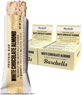 Barebells frontal del paquete mostrando sabor y cantidad, práctico para llevar