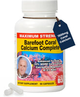 Barefoot Coral Calcium Complete envase frontal mostrando etiqueta y beneficios claros