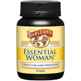 Barlean's frasco frontal Essential Woman mostrando diseño y tamaño