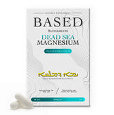 Based Dead Sea Magnesium frasco frontal mostrando presentación y transparencia