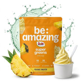 BE AMAZING vista frontal del envase mostrando el sabor Dole Whip Pineapple y sutileza tropical