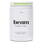 BEAM frasco delantero del producto mostrando diseño y beneficios de fuerza