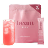 BEAM envase frontal mostrando diseño y beneficio de apoyo hormonal