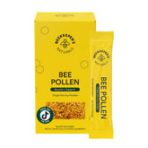 Beekeeper's Naturals empaque frontal con sobres individuales y beneficios visibles