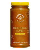 Beekeeper's Naturals vista frontal del frasco, muestra confianza y calidad