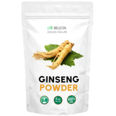 Beleon Goods For Life empaque frontal del polvo de ginseng, presentación clara y práctica