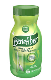 Benefiber frente del envase mostrando 760 g y características sin sabor