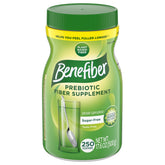 Benefiber frente del envase mostrando tamaño y diseño, apoyo claro a la fibra