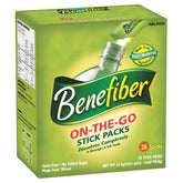 Benefiber pack frontal mostrando 28 sobres para conveniencia diaria