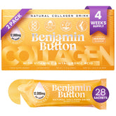 Benjamin Button frontal del empaque mostrando la dosis de 12.000 mg y beneficios visibles