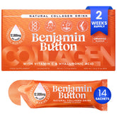 Benjamin Button envase frontal mostrando diseño y dosis 12.000 mg para reconocimiento rápido