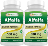 Best Naturals frasco frontal mostrando 180 cápsulas y pack de 2 beneficio conveniencia