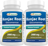 Best Naturals envase frontal de Konjac con información clara y beneficios