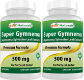 Best Naturals frasco frontal de Gymnema Sylvestre 500 mg con texto legible y diseño claro