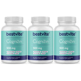 BESTVITE frasco frontal Cognizin mostrando etiqueta y beneficios