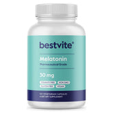 BESTVITE envase frontal de Melatonin 30mg mostrando información clave y confianza