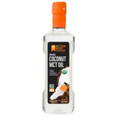 BetterBody Foods botella frontal del MCT Oil y envase claro para uso diario