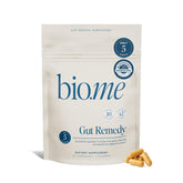 Bio.me vista frontal del envase Gut Remedy mostrando el diseño y ventaja de limpieza