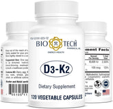 Bio-Tech D3-K2 vista frontal del envase muestra presentación y cantidad