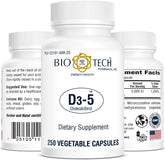 Bio-Tech Pharmacal botella frontal mostrando 250 cápsulas y beneficios