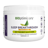 BIOptimizers envase frontal Sleep Breakthrough mostrando sabor Tropical Dreams y beneficios