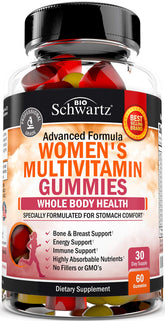 BioSchwartz frente del envase mostrando 60 gomitas y beneficios claros