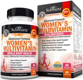 BioSchwartz envase frontal multivitaminas mujer mostrando etiqueta y beneficios
