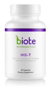 Biote HIS-T vista frontal del envase mostrando diseño claro y cápsulas