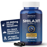 Biotech Labs Shilajit vista frontal del envase mostrando presentación y beneficios