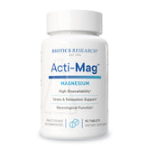 BIOTICS RESEARCH Acti-Mag frontal mostrando envase y beneficios esenciales