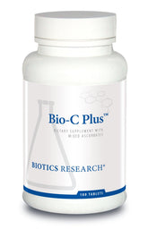 BIOTICS RESEARCH envase Bio C Plus frente mostrando fórmula y cantidad