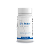 BIOTICS RESEARCH frasco Fe-Zyme frente mostrando etiqueta y beneficios