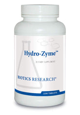 BIOTICS RESEARCH frasco Hydro Zyme frente mostrando presentación y claridad