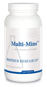 BIOTICS RESEARCH envase Multi-Mins frontal mostrando presentación y cantidad