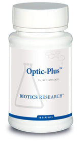 BIOTICS RESEARCH envase frontal de Optic Plus mostrando diseño y cantidad